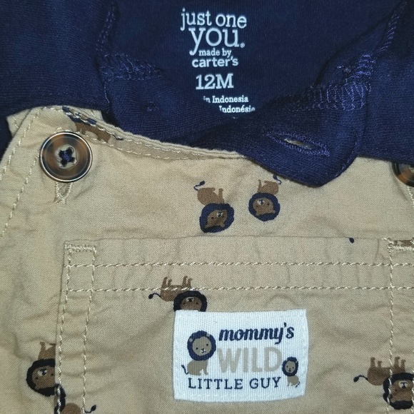 Carter's 2-Piece Collared Onesie w/Overall Shorts - Picture 3 of 4